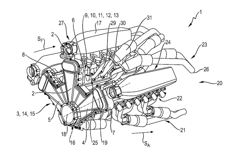 Компания Porsche запатентовала двигатель W18, возможны варианты W15, W12 и W9